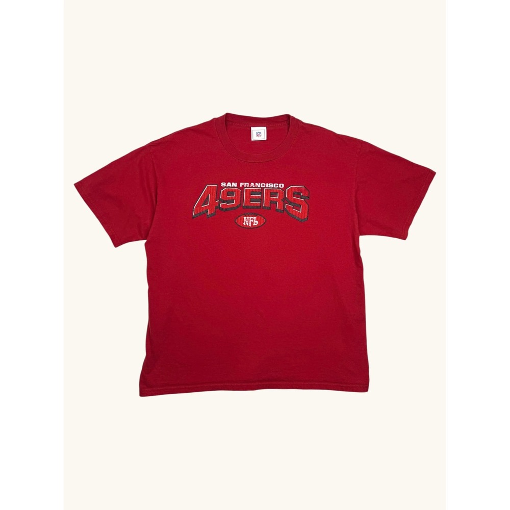 NFL San Francisco 49ers Embroidered T-Shirt Mens XL Red Short Sleeve Crewneck